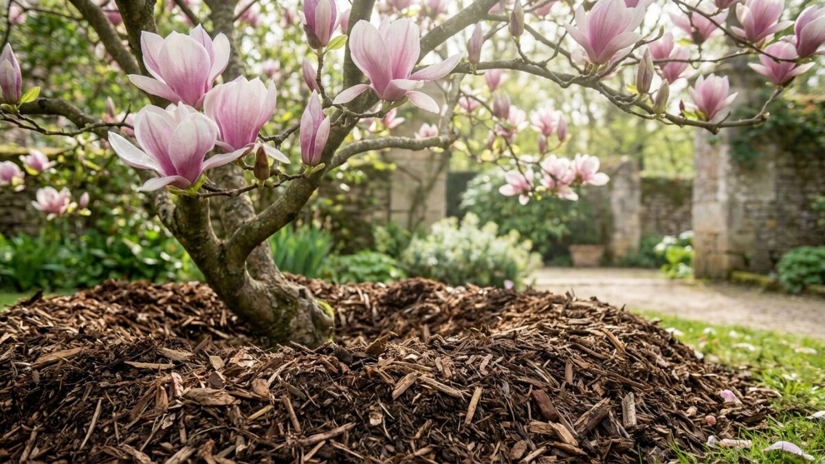 Prolonger la floraison des magnolias : la méthode du paillage